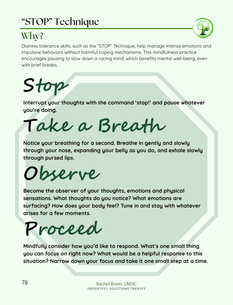 DBT coping strategie and technique